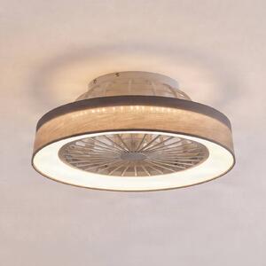 Ventilatore da soffitto LED Lindby Mace, grigio, Ø 47 cm, silenzioso, CCT Mace Lindby, dimmerabile, Alluminio / Grigio / Zincato, Soggiorno / Sala da pranzo, Plastica, Moderno