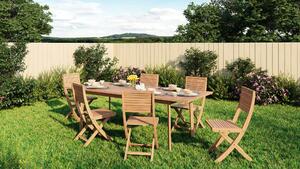Tavolo da giardino allungabile Solis NATERIAL in acacia marrone per 4 persone 151/199x90cm