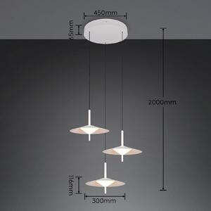 Trio Lighting Lampada a sospensione Amalo, dimmerabile, Bianco / Opale, Soggiorno / Sala da pranzo, Metallo, Moderno, Lampada a sospensione