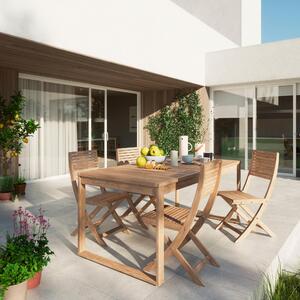 Tavolo da giardino allungabile Solis NATERIAL in acacia marrone per 4 persone 151/199x90cm