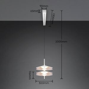 Trio Lighting Lampada a sospensione Amalo, dimmerabile, Bianco / Opale, Soggiorno / Sala da pranzo, Metallo, Moderno, Lampada a sospensione