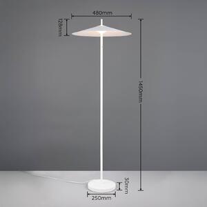 Trio Lighting Lampada da terra a LED Amalo, dimmerabile, Bianco / Opale, Soggiorno / Sala da pranzo, Metallo, Moderno, Lampada LED da terra