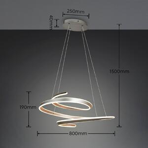 Trio Lighting Lampada a sospensione Arlington, dimmerabile, Alluminio / Grigio / Zincato, Soggiorno / Sala da pranzo, Metallo, Moderno, Lampada a sospensione