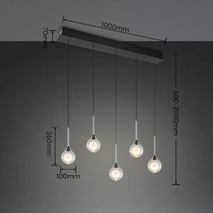 Trio Lighting Lampada a sospensione Calista, dimmerabile, Cromo / Argento, Soggiorno / Sala da pranzo, Metallo, Moderno, Lampada a sospensione
