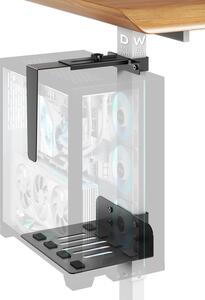 Supporto per PC da scrivania in acciaio, da fissare sotto la scrivania - Adatto per gambe da scrivania di dimensioni 65x45 mm - Capacità di carico fino a 20 kg, senza necessità di foratura
