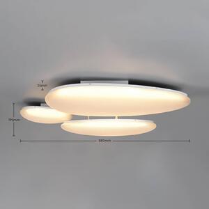Trio Lighting Plafoniera soffitto Ozera, dimmerabile, Bianco / Opale, Soggiorno / Sala da pranzo, Plastica, Moderno, Plafoniera