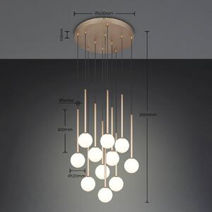 Trio Lighting Lampada a sospensione Firano, Ottone / Oro, Soggiorno / Sala da pranzo, Metallo, Moderno, Lampada a sospensione