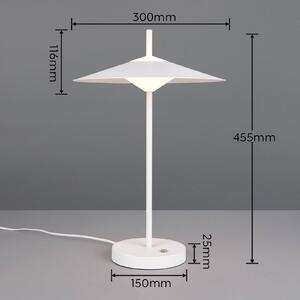 Trio Lighting Lampada da terra a LED Amalo, dimmerabile, Bianco / Opale, Soggiorno / Sala da pranzo, Metallo, Moderno, Lampada LED da terra
