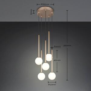 Trio Lighting Lampada a sospensione Firano, Ottone / Oro, Soggiorno / Sala da pranzo, Metallo, Moderno, Lampada a sospensione
