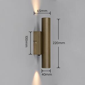 Trio Lighting Faretto da parete Dara, altezza 22 cm, color platino, metallo, a 2 luci. Dara, Alluminio / Grigio / Zincato, Soggiorno / Sala da pranzo, Metallo, Moderno, Faretto alogeno