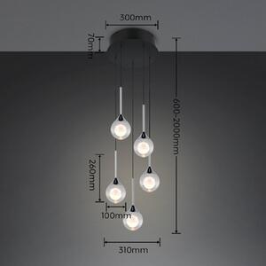 Trio Lighting Lampada a sospensione Calista, dimmerabile, Cromo / Argento, Soggiorno / Sala da pranzo, Metallo, Moderno, Lampada a sospensione