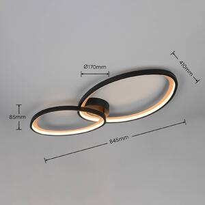 Trio Lighting Plafoniera soffitto Sivo, dimmerabile, Nero, Soggiorno / Sala da pranzo, Metallo, Moderno, Plafoniera