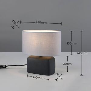 Trio Lighting Lampada da tavolo Livare, Nero, Soggiorno / Sala da pranzo, calcestruzzo / cemento, Lampada da tavolo