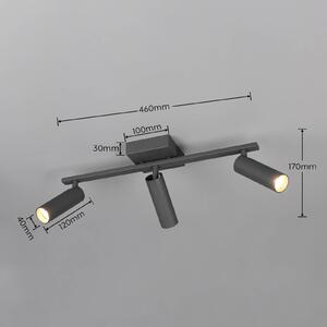 Trio Lighting Faretto da soffitto Dara, lunghezza 46 cm, antracite, metallo, a 3 luci. Dara, Nero, Soggiorno / Sala da pranzo, Metallo, Moderno, Downlight