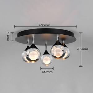 Trio Lighting Plafoniera a LED Calista, dimmerabile, Cromo / Argento, Soggiorno / Sala da pranzo, Metallo, Moderno, Plafoniera LED