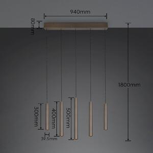 Trio Lighting Lampada a sospensione Arimato, Alluminio / Grigio / Zincato, Soggiorno / Sala da pranzo, Metallo, Moderno, Lampada a sospensione