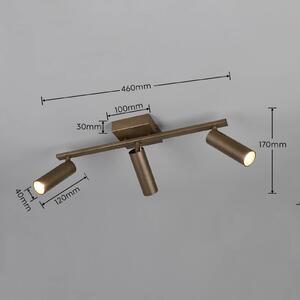 Trio Lighting Faretto da soffitto Dara, lunghezza 46 cm, metallo color platino, a 3 luci. Dara, Alluminio / Grigio / Zincato, Soggiorno / Sala da pranzo, Metallo, Moderno, Downlight