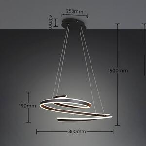 Trio Lighting Lampada a sospensione Arlington, dimmerabile, Nero, Soggiorno / Sala da pranzo, Metallo, Moderno, Lampada a sospensione