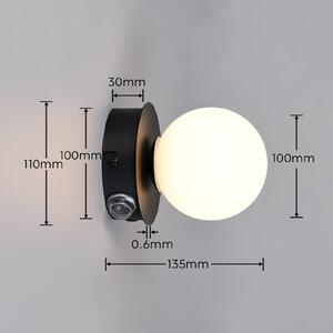 Trio Lighting Applique da parete Alfio, Nero, Bagno, Metallo, Moderno, Applique