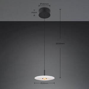 Trio Lighting Lampada a sospensione Sirena, dimmerabile, Bianco / Opale, Soggiorno / Sala da pranzo, Metallo, Lampada a sospensione