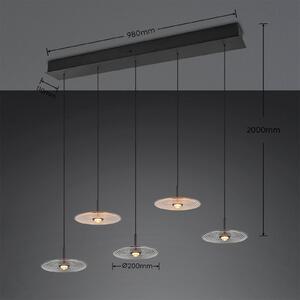 Trio Lighting Lampada a sospensione Sirena, dimmerabile, Nero, Soggiorno / Sala da pranzo, Metallo, Lampada a sospensione