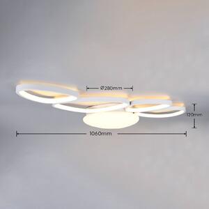 Trio Lighting Plafoniera soffitto Amelio, dimmerabile, Bianco / Opale, Soggiorno / Sala da pranzo, Plastica, Moderno, Plafoniera