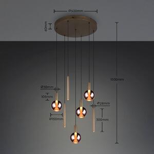 Trio Lighting Lampada a sospensione Melaro, dimmerabile, Alluminio / Grigio / Zincato, Soggiorno / Sala da pranzo, Metallo, Lampada a sospensione