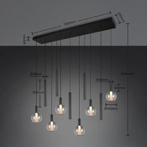 Trio Lighting Lampada a sospensione Melaro, dimmerabile, Nero, Soggiorno / Sala da pranzo, Metallo, Lampada a sospensione