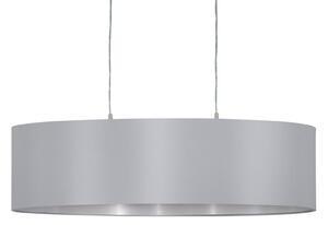 Lampada sospensione Maserlo ovale grigio-argento