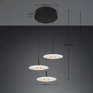 Trio Lighting Lampada a sospensione Sirena, dimmerabile, Bianco / Opale, Soggiorno / Sala da pranzo, Metallo, Lampada a sospensione