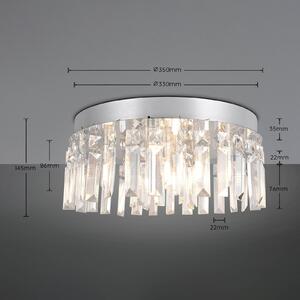 Trio Lighting Plafoniera soffitto Tommaso, Chiaro / Trasparente, Soggiorno / Sala da pranzo, Plastica, Plafoniera
