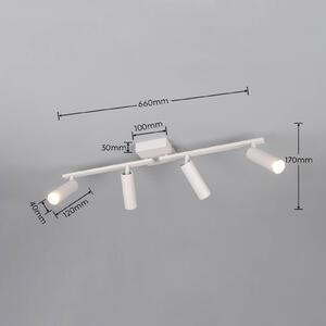 Trio Lighting Faretto da soffitto Dara, lunghezza 66 cm, grigio, metallo, a 4 luci. Dara, Alluminio / Grigio / Zincato, Soggiorno / Sala da pranzo, Metallo, Moderno, Downlight