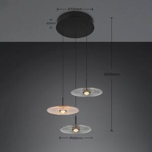 Trio Lighting Lampada a sospensione Sirena, dimmerabile, Nero, Soggiorno / Sala da pranzo, Metallo, Lampada a sospensione