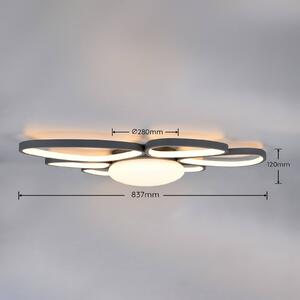Trio Lighting Plafoniera soffitto Amelio, dimmerabile, Bianco / Opale, Soggiorno / Sala da pranzo, Plastica, Moderno, Plafoniera