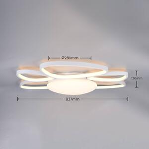 Trio Lighting Plafoniera soffitto Amelio, dimmerabile, Bianco / Opale, Soggiorno / Sala da pranzo, Plastica, Moderno, Plafoniera