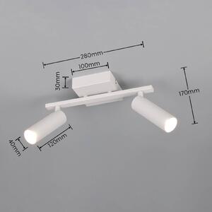 Trio Lighting Faretto da soffitto Dara, lunghezza 28 cm, grigio, metallo, a 2 luci. Dara, Alluminio / Grigio / Zincato, Soggiorno / Sala da pranzo, Metallo, Moderno, Downlight