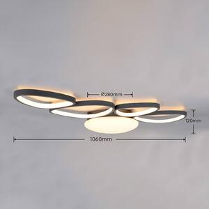 Trio Lighting Plafoniera soffitto Amelio, dimmerabile, Bianco / Opale, Soggiorno / Sala da pranzo, Plastica, Moderno, Plafoniera