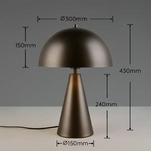 Trio Lighting Lampada da tavolo Alfie, Alluminio / Grigio / Zincato, Soggiorno / Sala da pranzo, Metallo, Lampada da tavolo