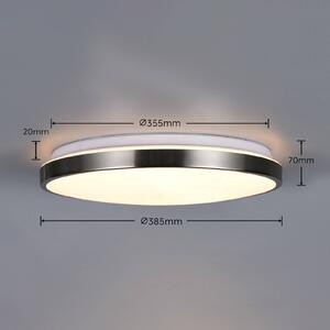 Trio Lighting Plafoniera soffitto Fena, dimmerabile, Alluminio / Grigio / Zincato, Bagno, Metallo, Moderno, Plafoniera