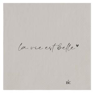 Bastion Collections Tovaglioli di Carta Beige La Vie est Belle 12,5x12,5 cm