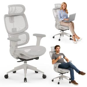 SENSE7 Nobu sedia ergonomica da ufficio sedia da scrivania schienale regolabile braccioli e poggiatesta fino a 130 kg sedia da computer grigio chiaro sedia da gioco