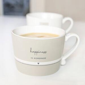 Bastion Collections Mug Beige Happiness is Homemade in Gres Porcellanato