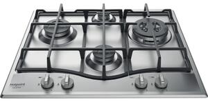 Hotpoint Ariston PCN 641 T/IX/HAR Piano Cottura 4 Fuochi a Gas 60 cm (1 Bruciatore Tripla Corona) colore Inox
