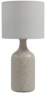 HOMCOM Lampada da tavolo con base in ceramica e paralume in lino, 22x22x45 cm, Sabbia e Bianco | Aosom Italy