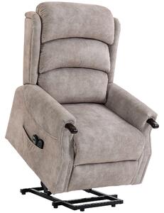 HOMCOM Poltrona relax elettrica alzapersona con massaggio, riscaldamento e reclinazione, Grigio chiaro | Aosom Italy