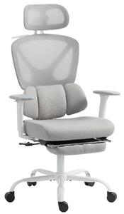 HOMCOM Sedia ufficio ergonomica con supporto lombare dinamico, Grigio | Aosom Italy