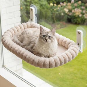 Amaca per gatti da appendere alla finestra, color beige, adatta a gatti fino a 18 kg