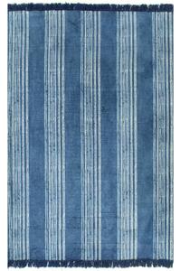 Tappeto Kilim in Cotone 120x180 cm con Motivi Blu