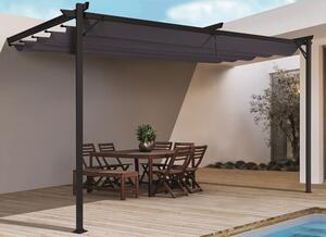 VidaXL Tenda Da Sole Retrattile Manuale 4x3 M Antracite – Telaio In Alluminio, Tessuto UV Resistant, Pali Inclusi - 4