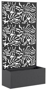 Outsunny Fioriera con traliccio, vaso da fiori, con schermo per la privacy, per piante rampicanti, metallo, 90 x 37,5 x 180 cm, nero | Aosom Italy